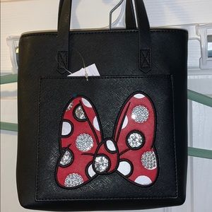 Black Minnie Mouse Bow Purse long strap included